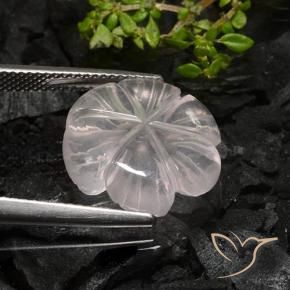 Quartzo Rosa Branco Natural 9.58ct, Flor cortada, Transparente