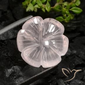 Quartzo Rosa Luz rosa Natural 9.02ct, Flor cortada, Transparente