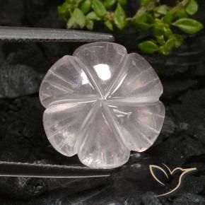 Quartzo Rosa Luz rosa Natural 9.02ct, Flor cortada, Transparente