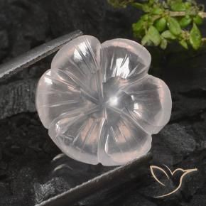 Quartzo Rosa Luz rosa Natural 9.52ct, Flor cortada, Transparente