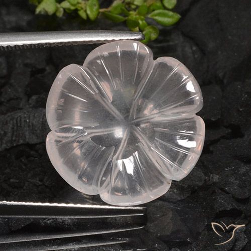12.01ct Natural Rosa Flamingo Quartzo Rosa, Flor cortada, Transparente
