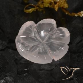 Quartzo Rosa Rosa Flamingo Natural 10.56ct, Flor cortada, Transparente