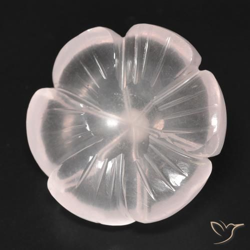 Quartzo Rosa Rosa Flamingo Natural 15.54ct, Flor cortada, Transparente