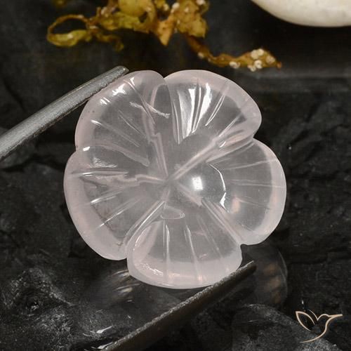 Quartzo Rosa Branco Natural 12.37ct, Flor cortada, Transparente