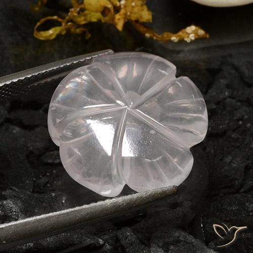 Quartzo Rosa Branco Natural 12.37ct, Flor cortada, Transparente