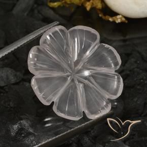 Quartzo Rosa Branco Natural 10.31ct, Flor cortada, Transparente