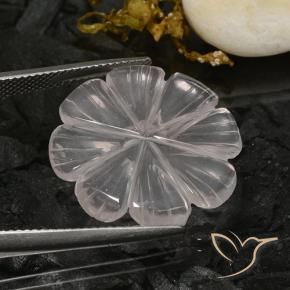 Quartzo Rosa Branco Natural 10.31ct, Flor cortada, Transparente