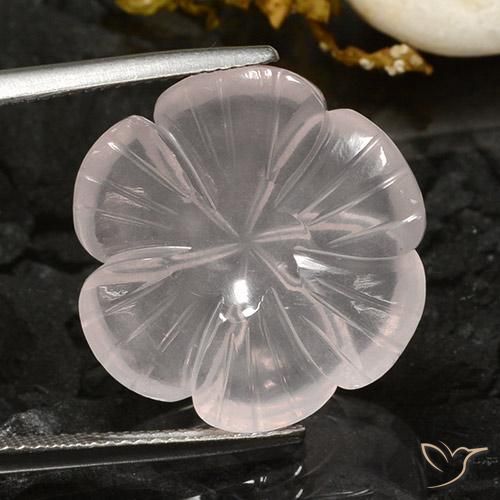 16.68ct Natural Branco Quartzo Rosa, Flor cortada, Transparente