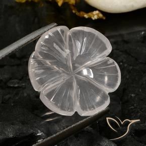 Quartzo Rosa Branco Natural 9.72ct, Flor cortada, Transparente