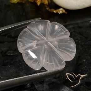 Quartzo Rosa Branco Natural 9.72ct, Flor cortada, Transparente