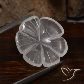 Quartzo Rosa Branco Natural 9.90ct, Flor cortada, Transparente