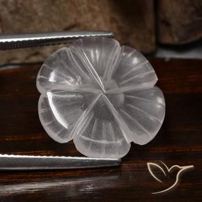 Quartzo Rosa Branco Natural 9.90ct, Flor cortada, Transparente