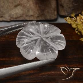 Quartzo Rosa Branco Natural 6.26ct, Flor cortada, Transparente
