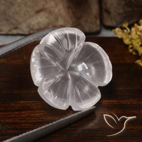 Quartzo Rosa Branco Natural 11.24ct, Flor cortada, Transparente