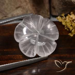 Quartzo Rosa Branco Natural 11.24ct, Flor cortada, Transparente