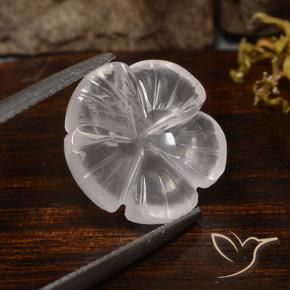 Quartzo Rosa Branco Natural 6.31ct, Flor cortada, Transparente