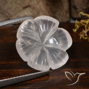 Quartzo Rosa Branco Natural 10.15ct, Flor cortada, Transparente