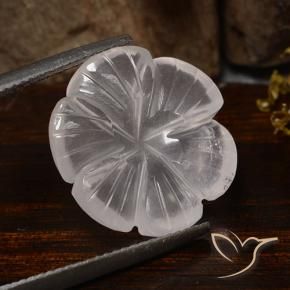 Quartzo Rosa Branco Natural 10.45ct, Flor cortada, Transparente