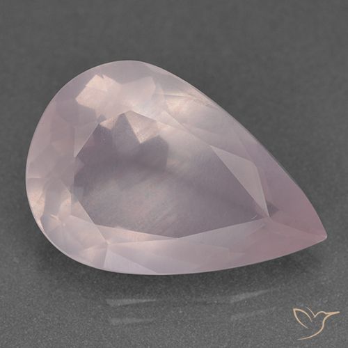 10.26ct Natural Luz rosa Quartzo Rosa, Formato de pêra, Transparente