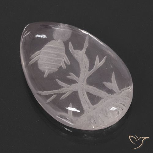 10.10ct Natural Luz rosa Quartzo Rosa, Formato de pêra, Transparente