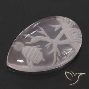 Quartzo Rosa Luz rosa Natural 10.10ct, Formato de pêra, Transparente