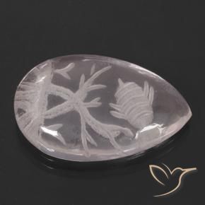 Quartzo Rosa Luz rosa Natural 10.10ct, Formato de pêra, Transparente