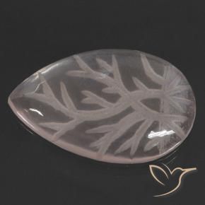 Quartzo Rosa Rosa coral claro Natural 9.58ct, Formato de pêra, Transparente