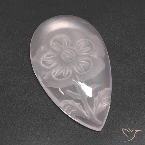Quartzo Rosa Rosa bem claro Natural 13.62ct, Formato de pêra, Transparente