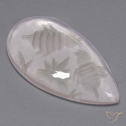 6.13ct Natural Branco Quartzo Rosa, Formato de pêra, Transparente