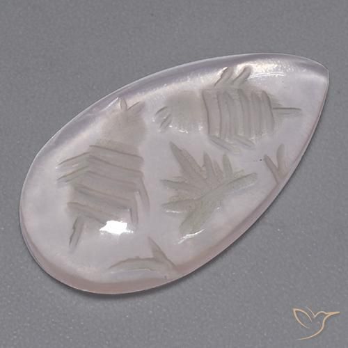 Quartzo Rosa Branco Natural 6.13ct, Formato de pêra, Transparente