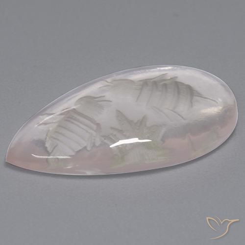 Quartzo Rosa Branco Natural 6.13ct, Formato de pêra, Transparente