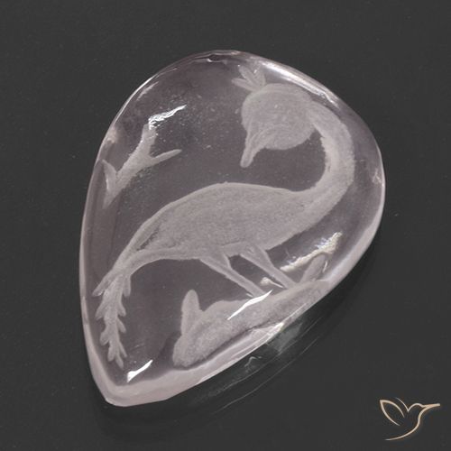 9.73ct Natural Luz rosa Quartzo Rosa, Formato de pêra, Transparente