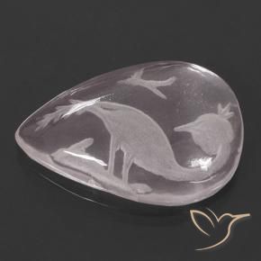Quartzo Rosa Luz rosa Natural 9.73ct, Formato de pêra, Transparente