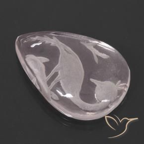 Quartzo Rosa Luz rosa Natural 9.73ct, Formato de pêra, Transparente