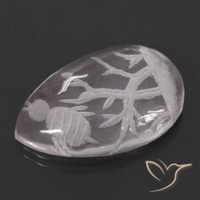 Quartzo Rosa Incolor Natural 9.26ct, Formato de pêra, Transparente