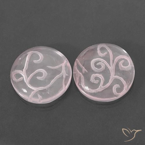Pedras preciosas de Quartzo Rosa Rosa Claro Rosa natural de 18.75 ct, Redondo, Transparente