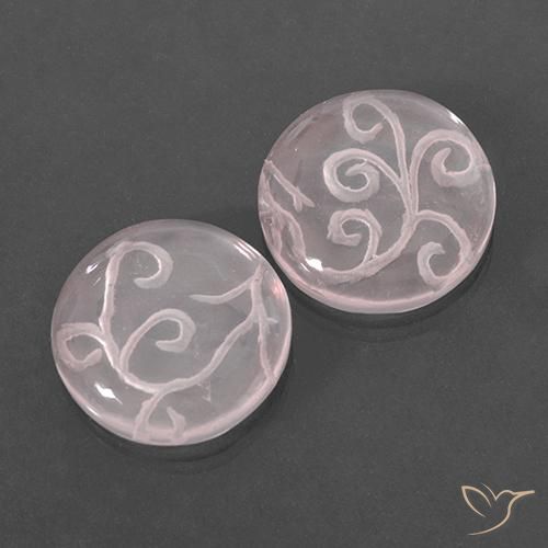 Pedras preciosas de Quartzo Rosa Rosa Claro Rosa natural de 18.75 ct, Redondo, Transparente