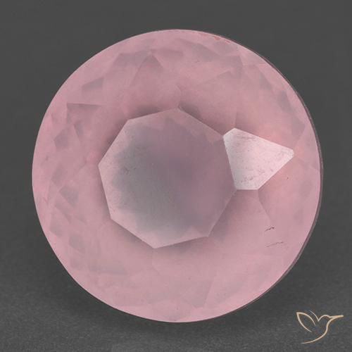Quartzo Rosa rosa médio Natural 11.73ct, Redondo, Translúcido