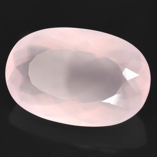 Quartzo rosa rosa natural 45,78ct, corte oval, translúcido