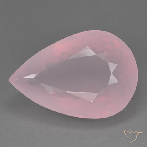 98.09ct Natural rosa rosa Quartzo Rosa, Formato de pêra, Transparente