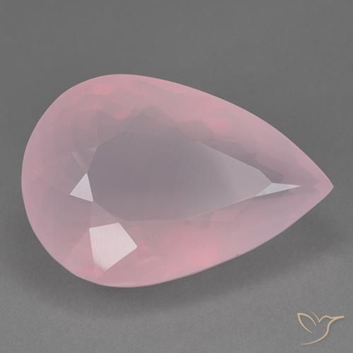 Quartzo Rosa rosa rosa Natural 98.09ct, Formato de pêra, Transparente