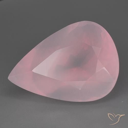 Quartzo Rosa rosa rosa médio Natural 76.69ct, Formato de pêra, Transparente
