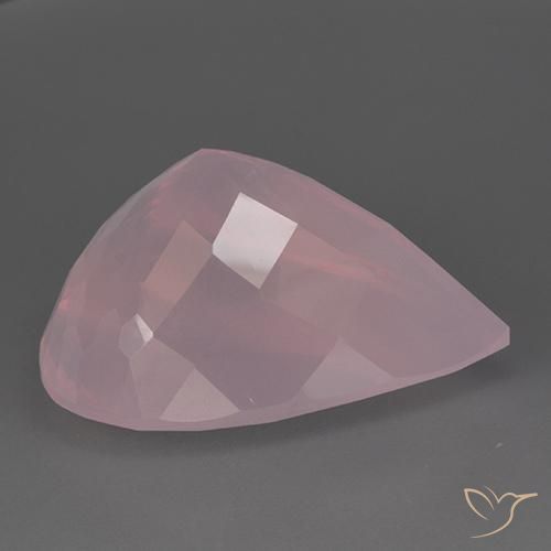 Quartzo Rosa rosa rosa médio Natural 76.69ct, Formato de pêra, Transparente