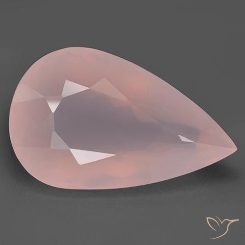 85.78ct Natural Luz rosa Quartzo Rosa, Formato de pêra, Transparente