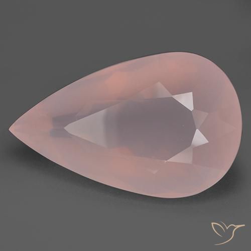 Quartzo Rosa Luz rosa Natural 85.78ct, Formato de pêra, Transparente