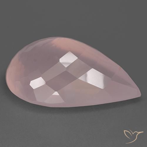 Quartzo Rosa Luz rosa Natural 85.78ct, Formato de pêra, Transparente