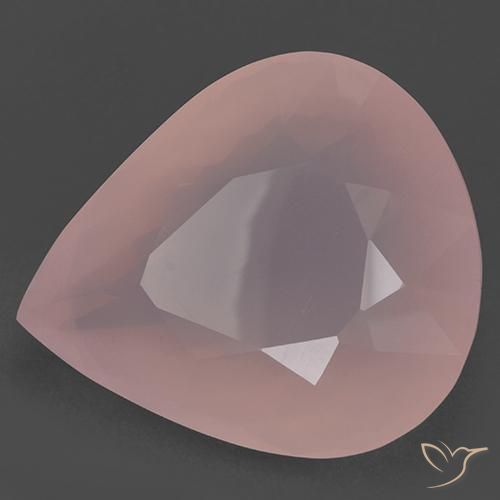 Quartzo Rosa rosa médio Natural 104.89ct, Formato de pêra, Translúcido