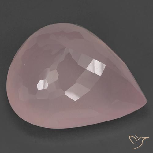 Quartzo Rosa rosa médio Natural 104.89ct, Formato de pêra, Translúcido