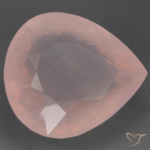 Quartzo Rosa Rosa Flamingo Natural 96.78ct, Formato de pêra, Transparente