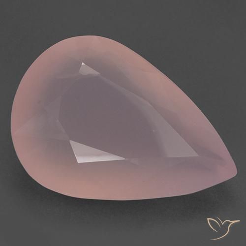 Quartzo Rosa rosa médio Natural 188.20ct, Formato de pêra, Translúcido